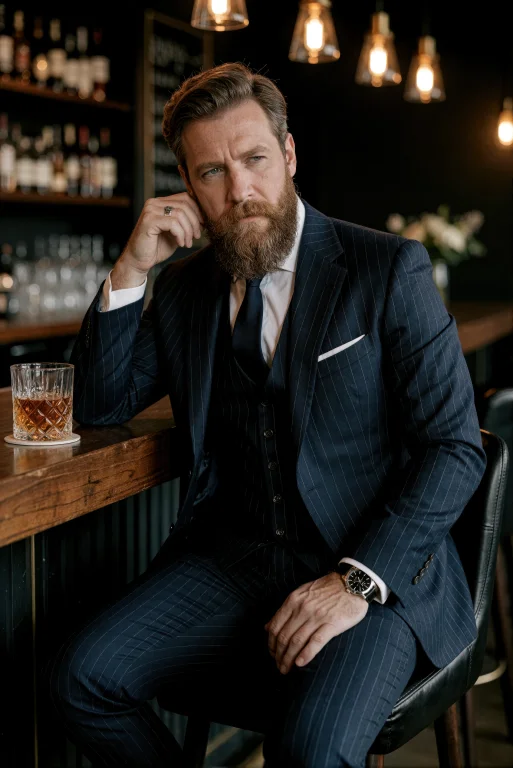 A Mature Man With A Full, Well-groomed Beard And Styled Shor...