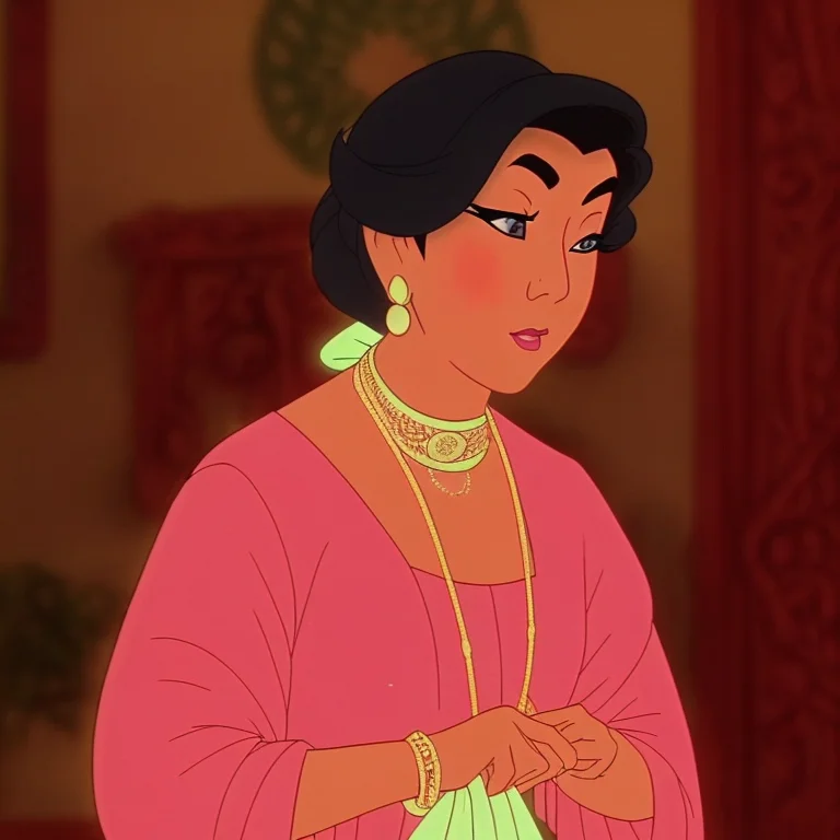 An Asian Woman, Old, Evening Gown, Highly Detailed, Zwxthejx...