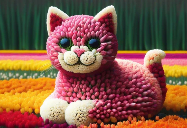 Jaynl-tm, Made Of Tulips, A Cute Cat