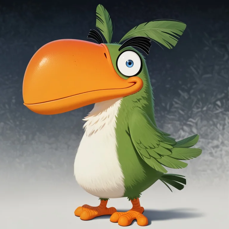 2d, 1boy, Halab, Bird, 1boy, Avian, Toucan, Blue Eyes, Orang...