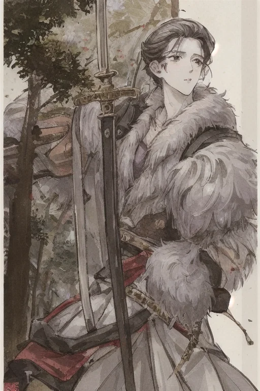 Shuimobysim, Swordman,holding A Swordtrees0.5,eagle0.5, Bamb...