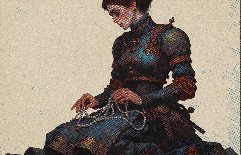 N0vuschr0ma Style A Woman Kneeling In Three-quarter Profile...