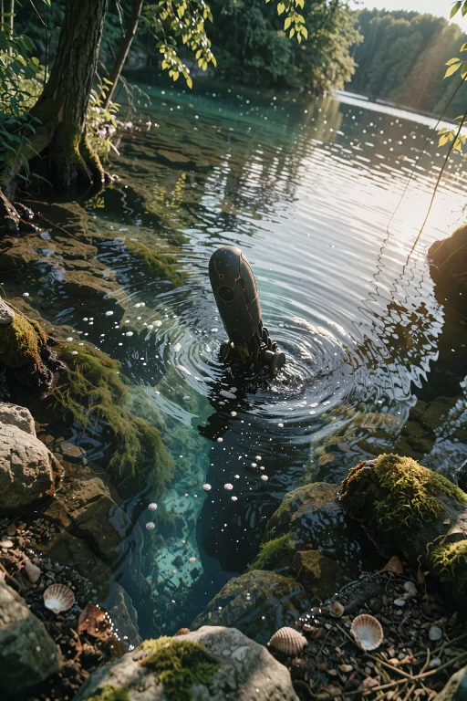 Raw Photo, Low-contrast, Tilted Shot. It Depicts A Deep Crev...