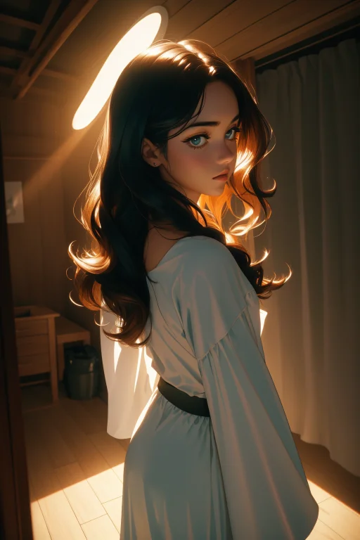 1girl, Lorahata1, Dramatic Lighting, Wavy, Shameless, Cinest...