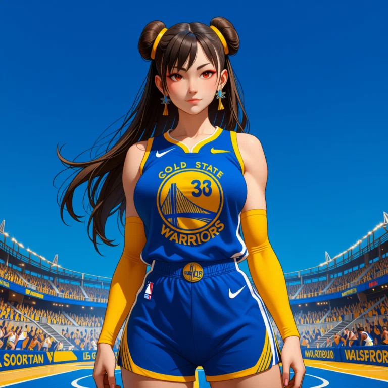 Masterpiece, Best Quality, 1girl, Solo, Warriors Jersey, Jer...