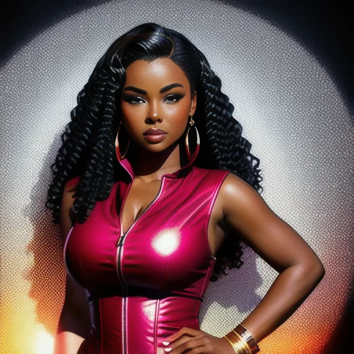 A Photo Portrait Of A Beautiful African Female, Wearing Red...