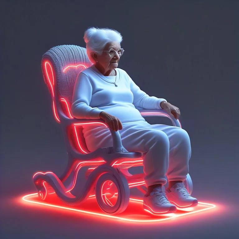 Whiteember, A Grandmother Knitting In A Rocking Chair, Reima...