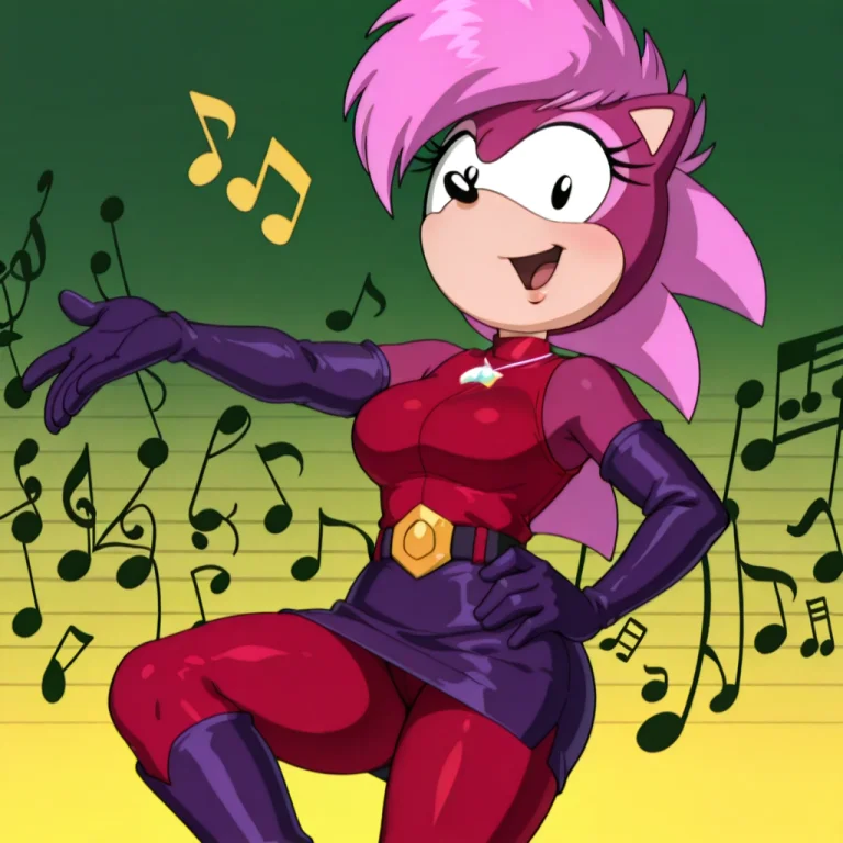 Sniahdghg, Hedgehog Female, Solo, Curvy, Dark Pink Fur, Pink...