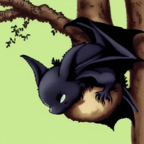 A Cute Bat Sleeping In A Tree, 16-bit1.5 — Stable Diffusion AI Prompt: a cute bat sleeping in a tree, (16-bit:1.5)