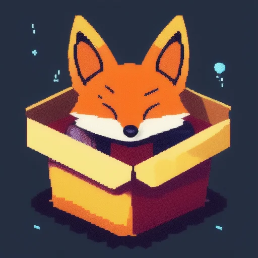 A Cute Fox Sleeping In A Box, Pixelart0.0, Mtg Card Art, Nvi...