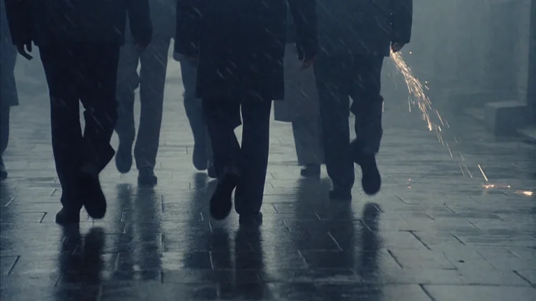 Eqlbrm2002, A Group Of People Walks Away From The Camera Dow...