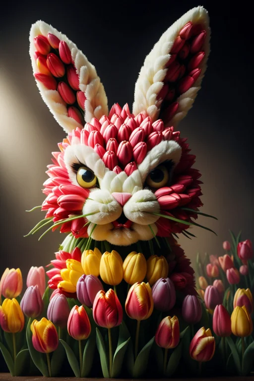 A Very Angry Bunny Holding A Flowers With An Angry Expressio...