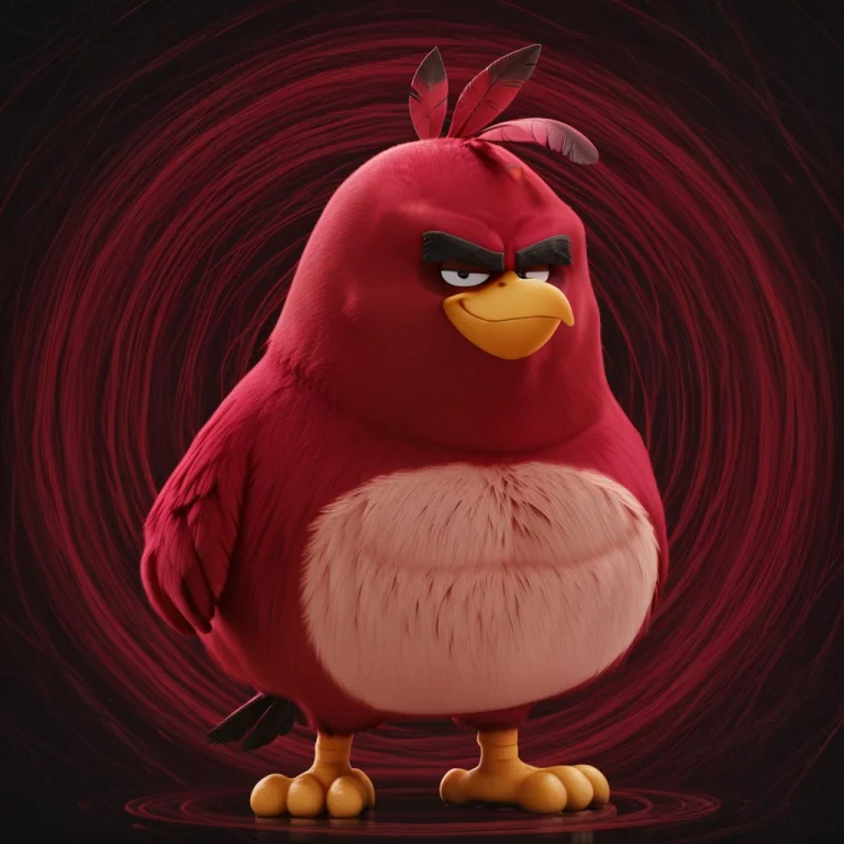 2d, 1boy, Terence, Furry, Bird, Red Fur, Two Red Feather Tuf...