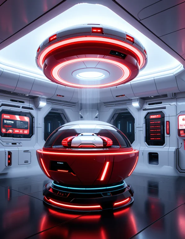 1. Futuristic Street-food Vendor Serving A Gigantic Levitati...