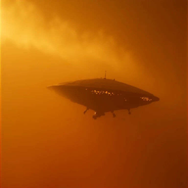 A Landing Craft Descending Through Amber Clouds, Negative Sp...