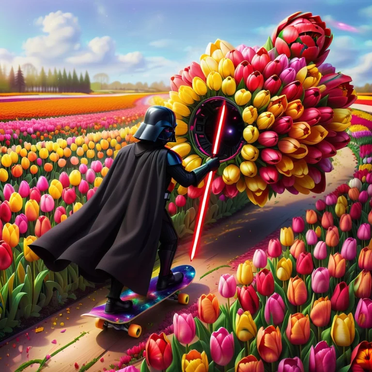 Darth Vader Made Of Tulips Entering A Tulips Shaped Spaceshi...