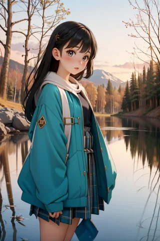 1girl, Lorakairunoboruguv10.8 Kairunoborugu, Award Winning,... — Stable Diffusion AI Prompt: 1girl, kairunoborugu, award winning, landscape of a Loch and Birch tree, at Dus...