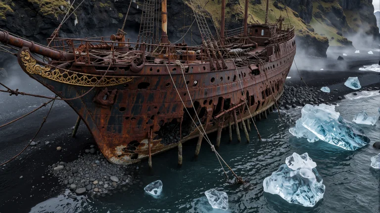 High-quality, Photorealistic Image Of Iceland A Large, Ancie...