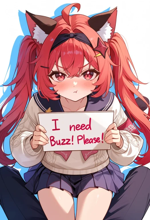 1girl, Nanally The Popular Kid Nte, Red Hair, Long Hair, Aho...