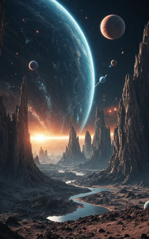 Alien Planet Landscape,lorablack Hole0.0,cosmic Asdxohnxs. C...