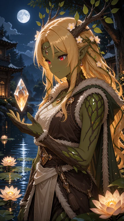 An Adult Dryad With Golden Blonde Hair Crowned With A Thin C...
