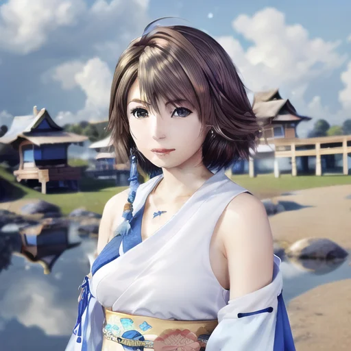 Yunaffx Woman, Short Hair, Brown Hair, Pale Skin, Blue Earri...