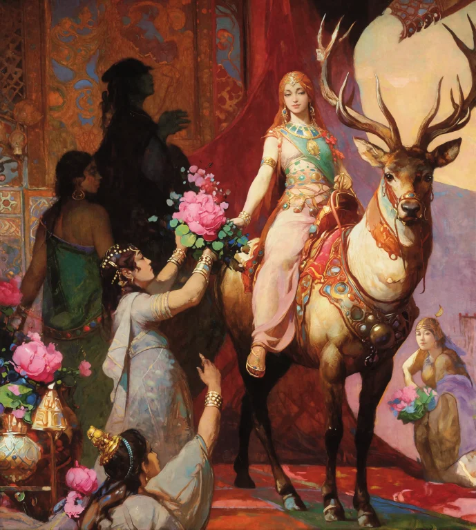 Frazetta Style Dark Fantasy Oil Painting A Classical Oil Pai...