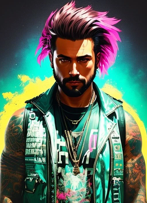 Swpunk Style, A Stunning Intricate Full Color Synthwave Port...
