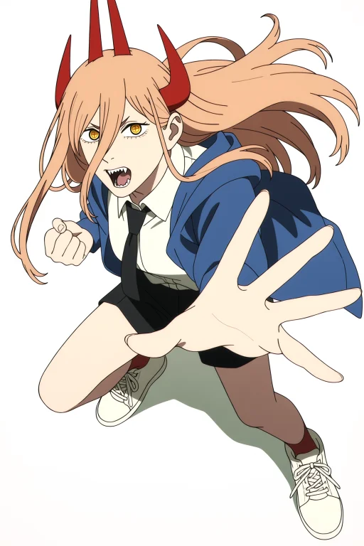 Power, Chainsaw Man, Animecoloring, 1girl, Solo, Orange Hair...