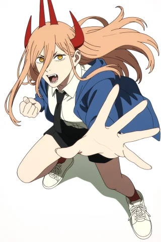 Power, Chainsaw Man, Animecoloring, 1girl, Solo, Orange Hair... — Stable Diffusion AI Prompt: Power, @chainsaw man, @anime_coloring, 1girl, solo, orange hair, very long hair,...