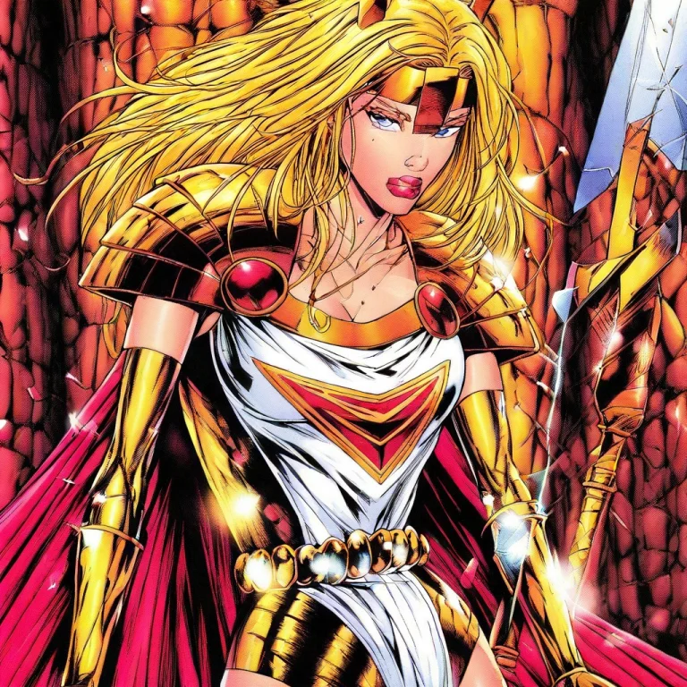 Female Knight, Blonde Hair, Long Hair, Blue Eyes, Lipstick,