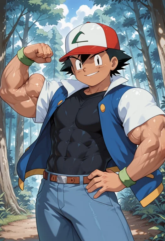 1boy, Ashketchum,black Hair,black Eyes,young, Hat, Hyper Mus...