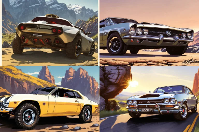 Car Made From Stone, Stone-age Mixed With Cyberpunk, Poster,...