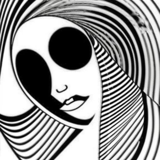 Black-and-white-design, Piercing, Headache, Radial Design St...