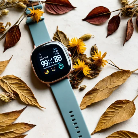 Loratech2botanicalpressv10.80, Techbotanical, A Smartwatch S... — SDXL AI Prompt: , techbotanical, a smartwatch surrounded by dried pressed botanical leaves and f...