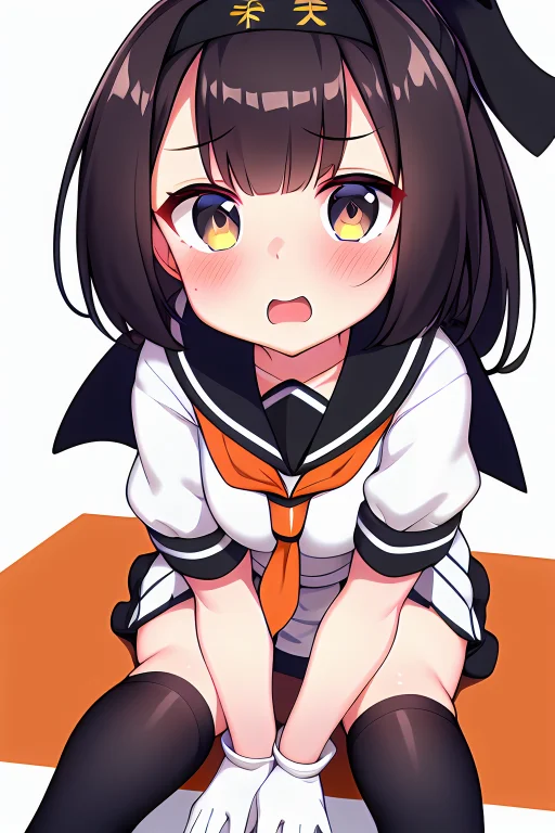 1girl, Zauberakizukikancolle, Black Headwear, Black Sailor C...