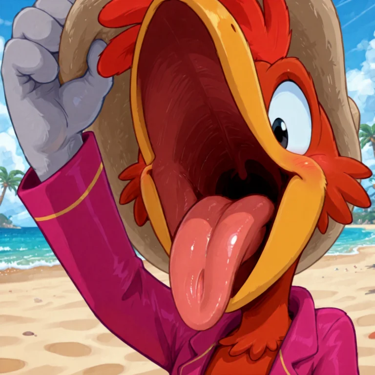 Beach In The Background1.2, Toony, Anthro, Tail Feathers, Ex...