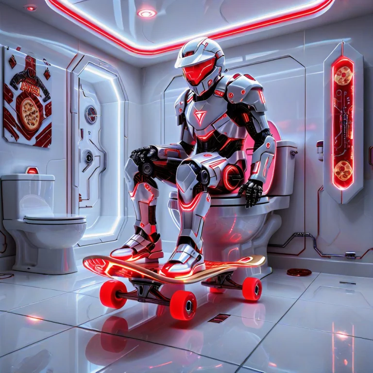 Sitting, Over A Toilet Bowl, Toilet Is Precariously Balanced...
