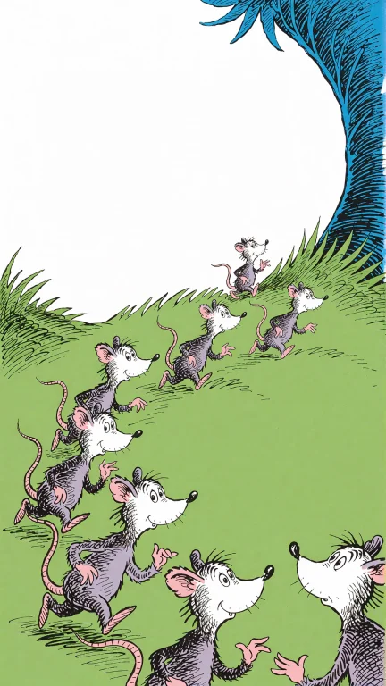 A Childrens Book Illustration Of A A Group Of Mice Walking A...