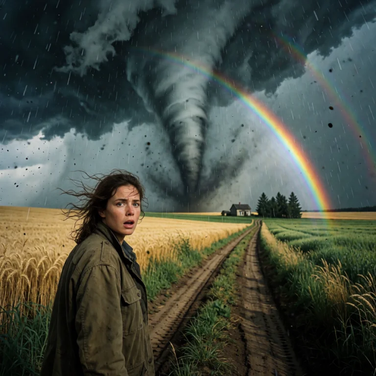 Cinematic Photorealism, Wide-angle Shot Of A Terrified Young...