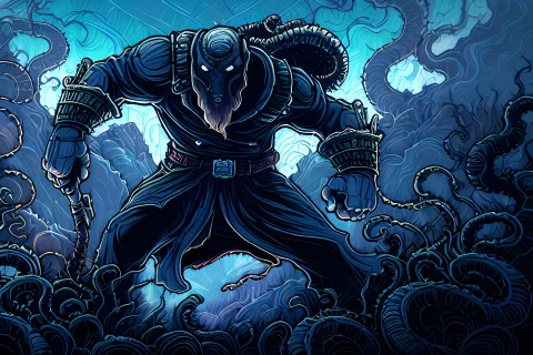 By Dan Mumford - Extremely Epic Illustration Close Up - Cine... — Stable Diffusion AI Prompt: By Dan Mumford - Extremely epic illustration close up - Cinematic Lovecraft colo...