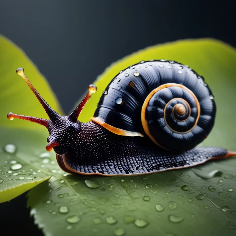 An Ultra-detailed Macro Photograph Of A Fantastical Snail Pe...