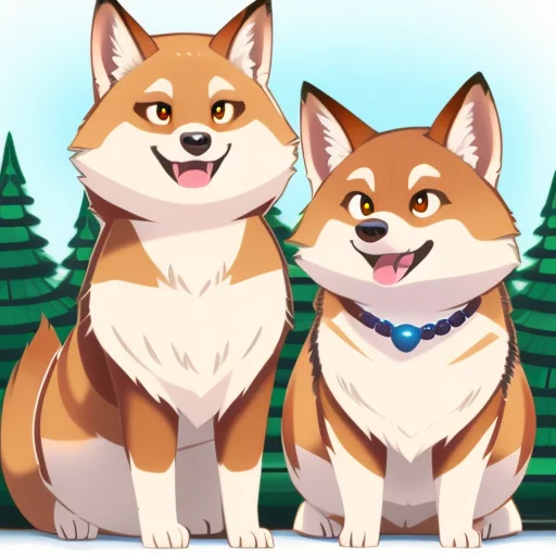Cartoona-animals, Tiger, Corgi, Cute
