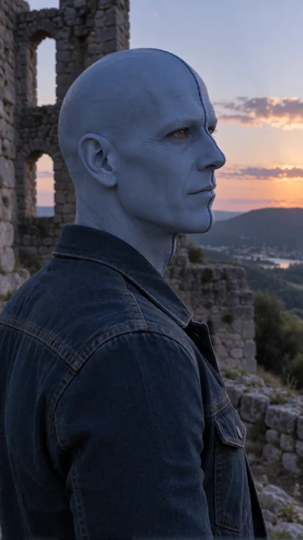 Blnml Alien Man, Chest-up, Side Profile, Gazing Forward, Cal...