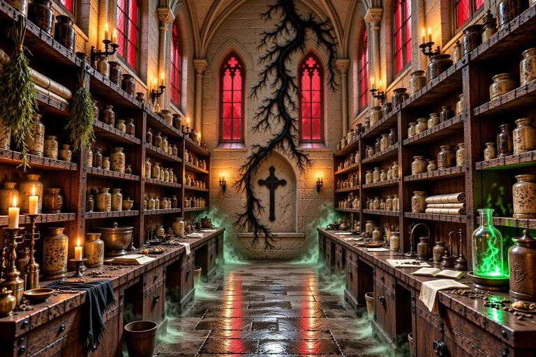 Cot, Ph4rmc, A Compact Medieval Apothecary Laboratory Is Enc...