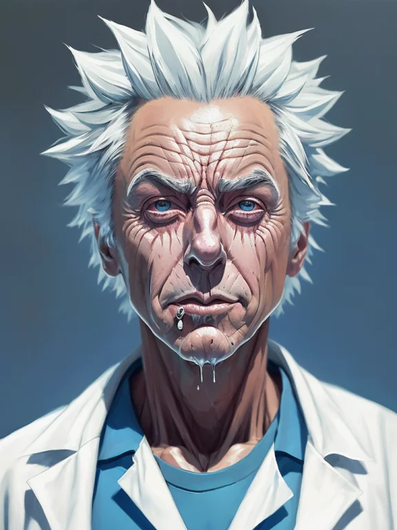 Rick Sanchez Portrait, Cartoon Style, Old Man, Rick And Mort...