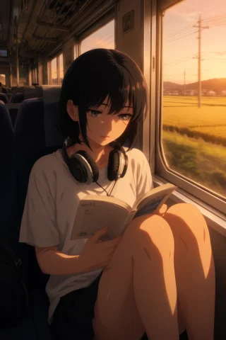 An Anime Illustration Of A Woman In Her Twenties With A Shor... — Stable Diffusion AI Prompt: An anime illustration of a woman in her twenties with a short black bob and grey...