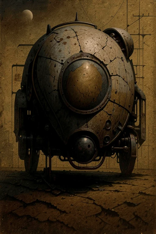 A Futuristic Vehicle With A Rounded Front Sits Horizontally...
