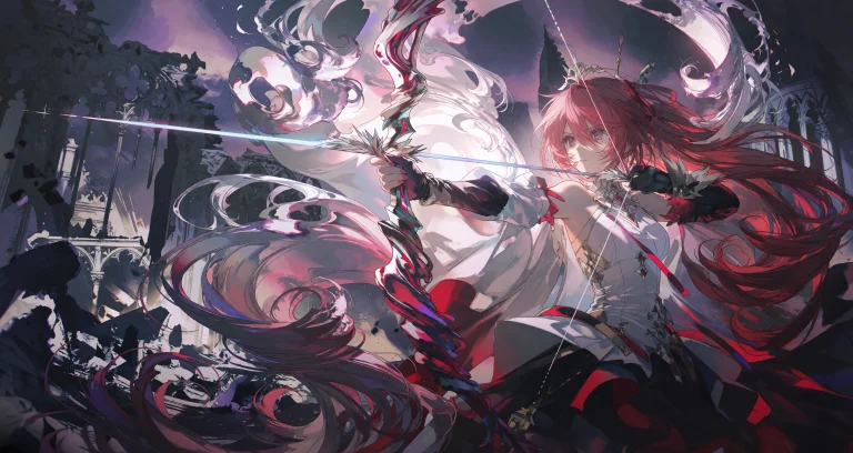 , Cinematic High-impact Anime Fantasy Battle Illustration In...