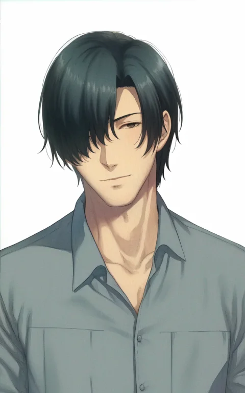 1boy, Manly Man, Solo, Upper Body Shot, Small Eyes, Looking...